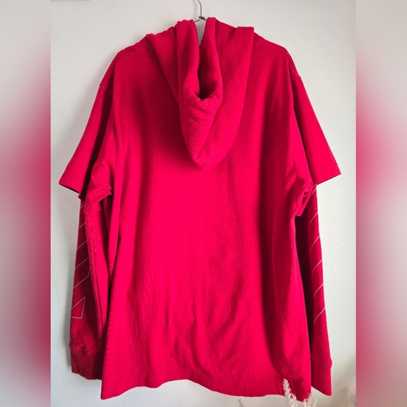 Red Off-White red Sweatshirt with Diagonal Sleeve Design size M - Picture 11 of 15